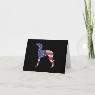 patriotic italian greyhound american flag embroide note card