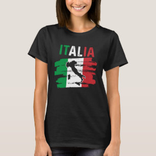 Patriotic Italian Roots Europe Traveller Italy Map T-Shirt