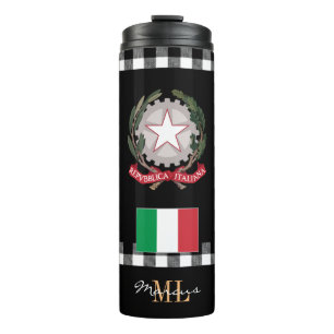 Patriotic Italy travel Mug, Italian Flag Thermal Tumbler