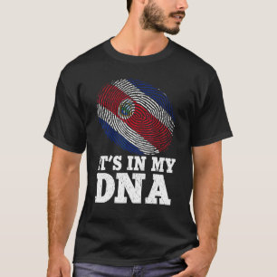 Patriotic It's In My Dna Fingerprint Costa Rica Fl T-Shirt