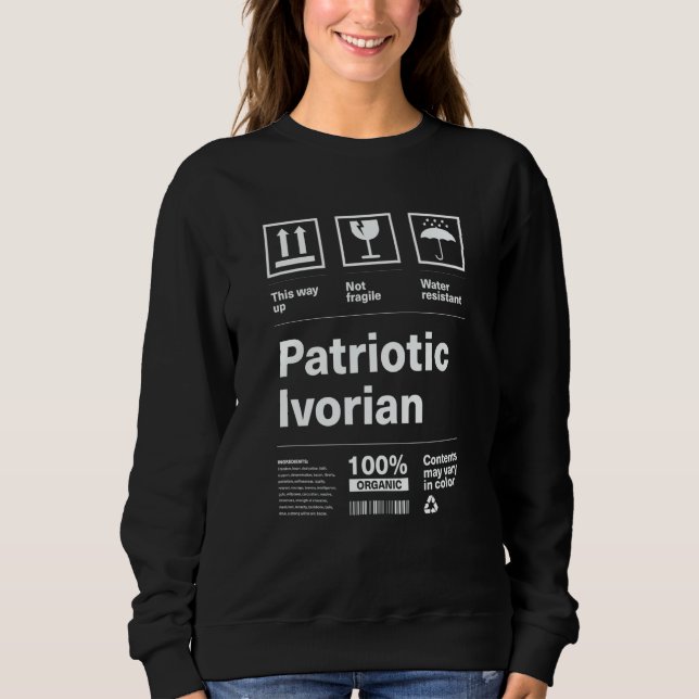 Patriotic Ivorian Patriotism Ivory Coast Country P Sweatshirt (Front)