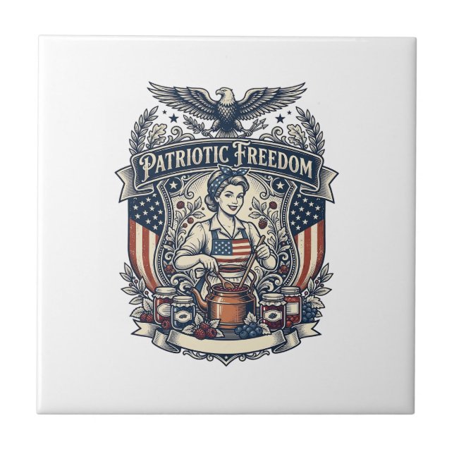 Patriotic Jam Maker Ceramic Tile (Front)