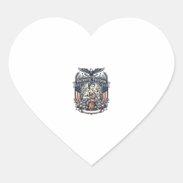 Patriotic Jam Maker Heart Sticker (Front)
