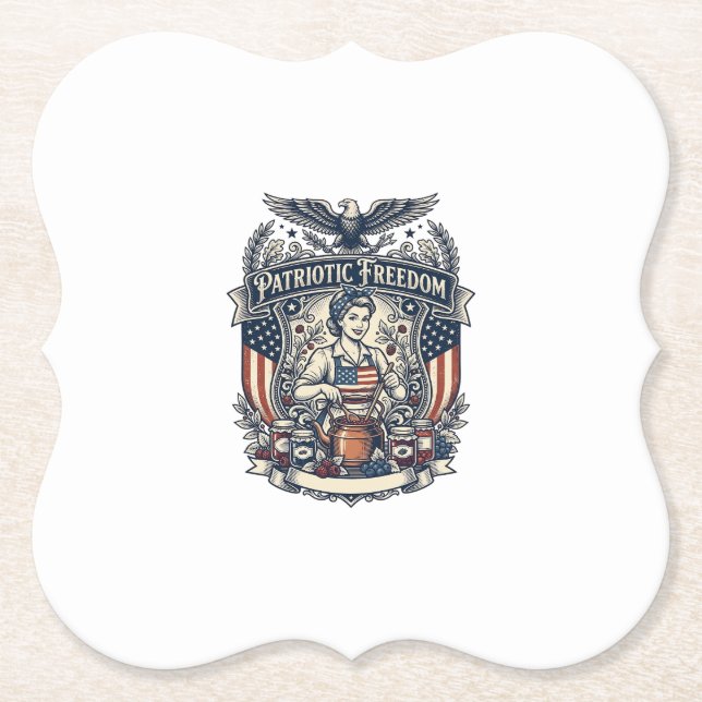 Patriotic Jam Maker Paper Coaster (Front)