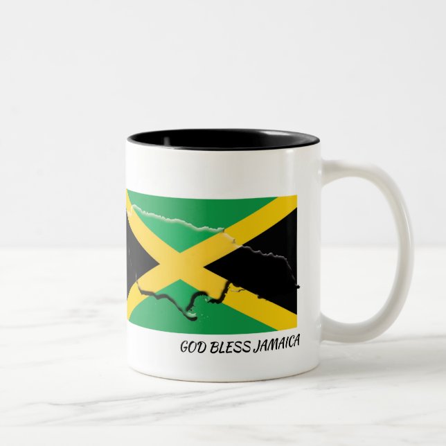 Patriotic JAMAICA FLAG | Scripture Custom White Two-Tone Coffee Mug (Right)
