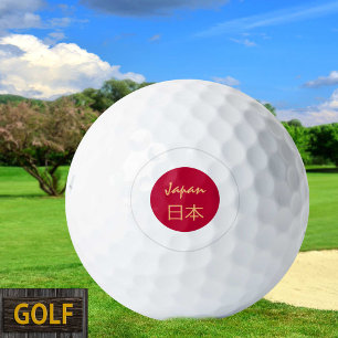 Patriotic Japan Golf Balls, Japanese Flag Balls