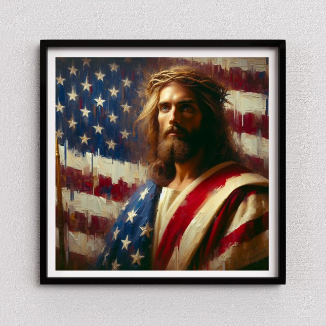 Patriotic Jesus American Christian Bible Art Poste Poster (Creator Uploaded)