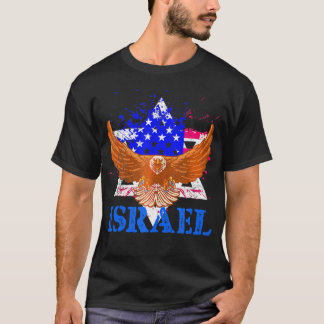 Patriotic Jewish America Usa Flag Israel        T-Shirt
