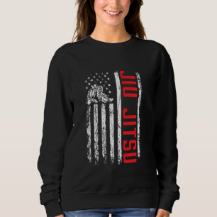 Patriotic Jiu Jitsu American Flag Brazilian Jiu Ji Sweatshirt