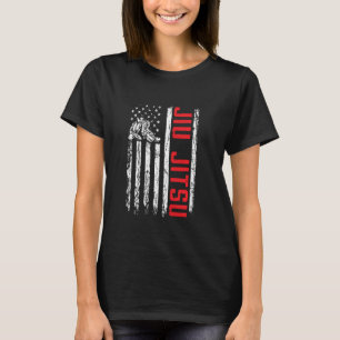Patriotic Jiu Jitsu American Flag Brazilian Jiu Ji T-Shirt