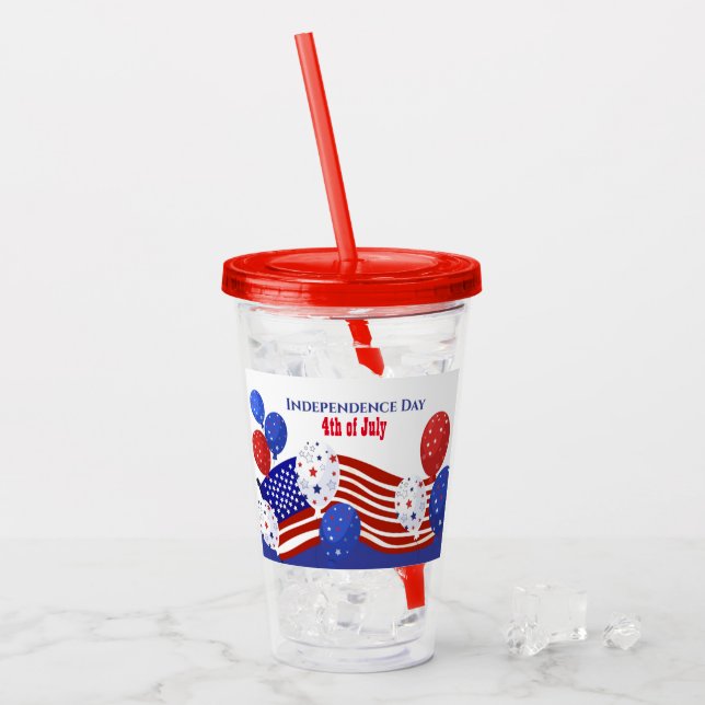 Patriotic July 4th Acrylic Tumbler (Front Ice)