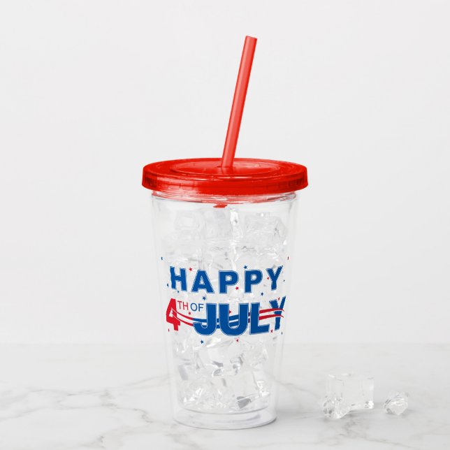 Patriotic July 4th Acrylic Tumbler (Back Ice)