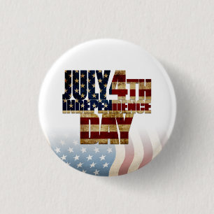 Patriotic July 4th Flag Design 3 Cm Round Badge