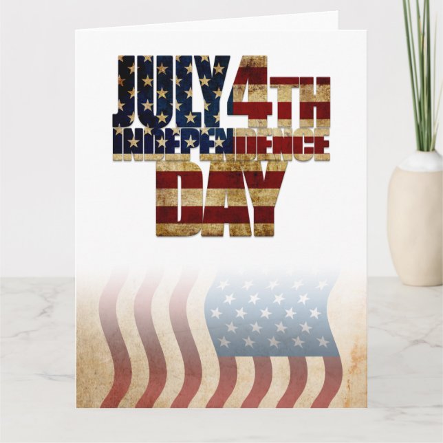 Patriotic July 4th Flag Design Card (Front)