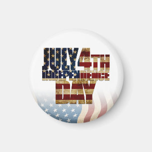 Patriotic July 4th Flag Design Magnet