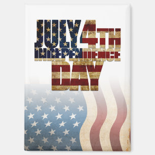 Patriotic July 4th Flag Design Magnet