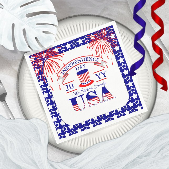 Patriotic July 4th Independence Day Celebration  Napkin (Creator Uploaded)