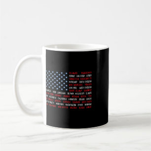 Patriotic July 4th Usa American Flag All 50 State Coffee Mug