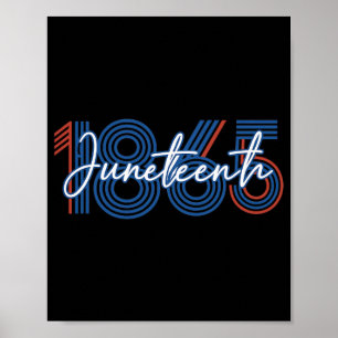 patriotic juneteenth 1865 red white blue poster