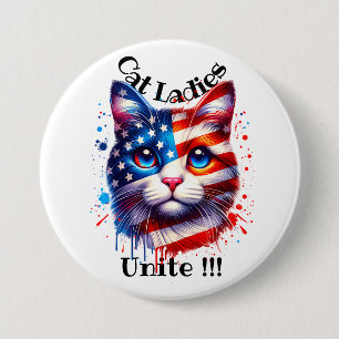 Patriotic Kamala Cat Ladies Unite Walz 7.5 Cm Round Badge