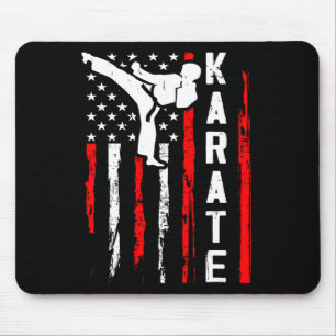 Patriotic Karate Martial Arts Us Flag Black Belt C Mouse Pad