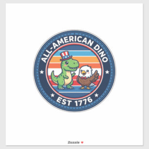 Patriotic Kawaii Dinosaur All-american DINO EST 17