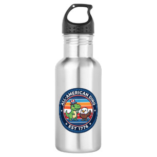 Patriotic Kawaii Dinosaur All-american DINO EST 17 532 Ml Water Bottle