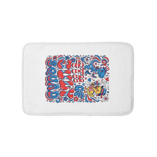 Patriotic Kawaii Dinosaur Best Step-dad Ever Step- Bath Mat