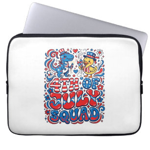 Patriotic Kawaii Dinosaur Best Step-dad Ever Step- Laptop Sleeve