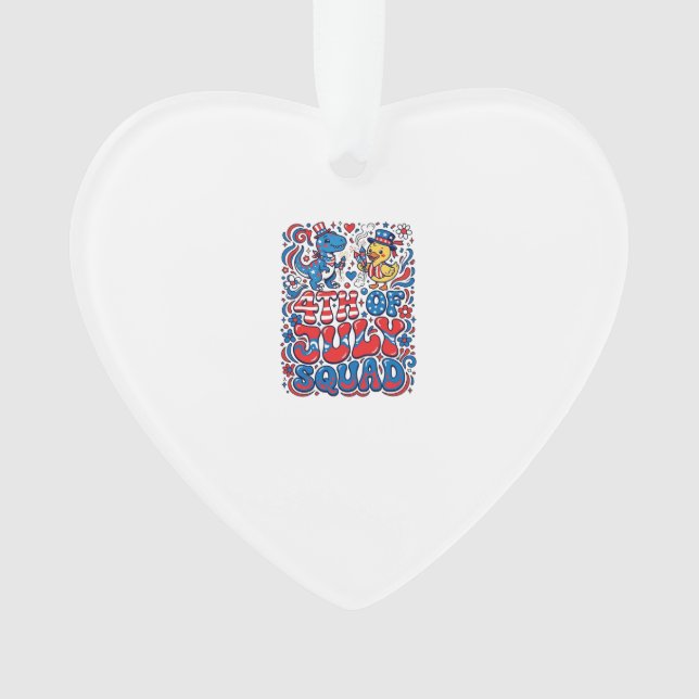 Patriotic Kawaii Dinosaur Best Step-dad Ever Step- Ornament (Front)