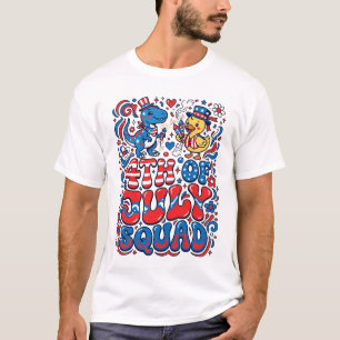 Patriotic Kawaii Dinosaur Best Step-dad Ever Step- T-Shirt