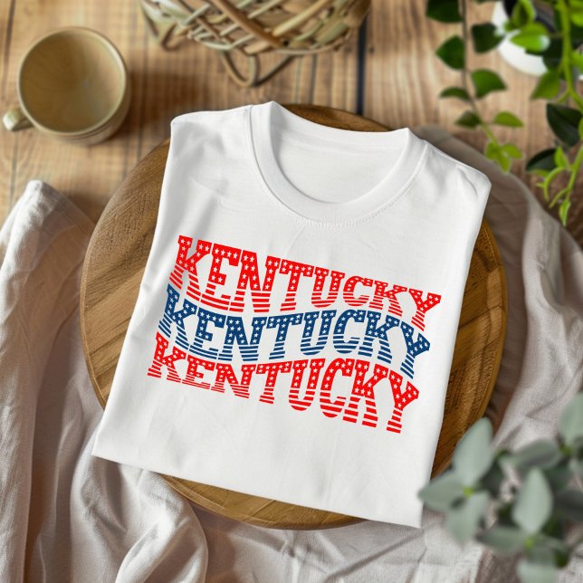 Patriotic Kentucky Red and Blue Boho T-Shirt  (Creator Uploaded)