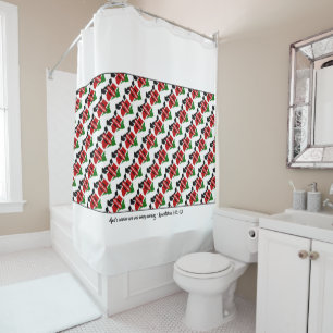 Patriotic KENYA FLAG Customisable Scripture Shower Curtain