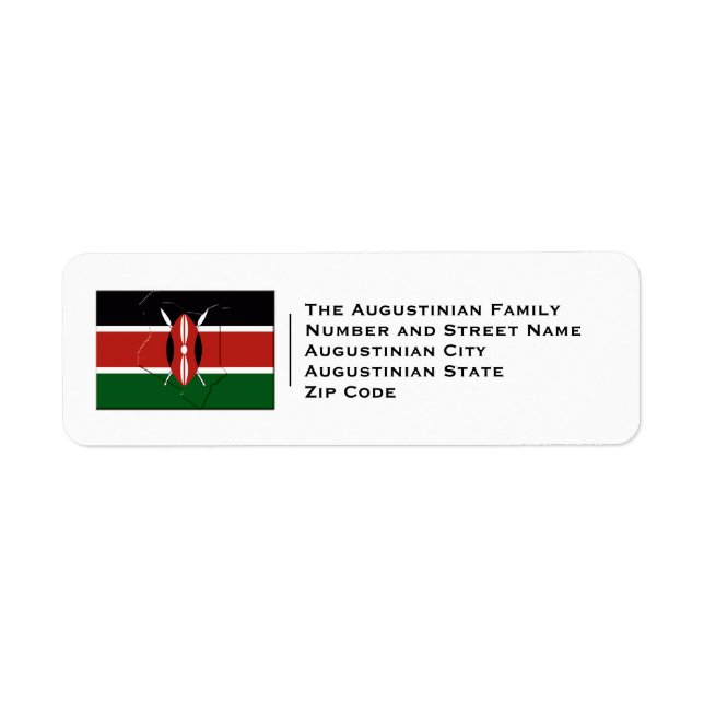 Patriotic | KENYA Flag Return Address Label (Front)