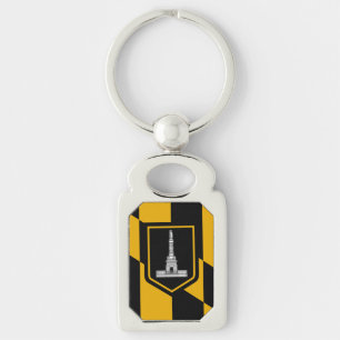 Patriotic keychain with Flag of Baltimore
