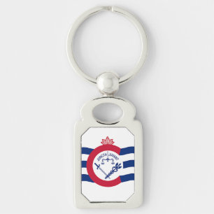 Patriotic keychain with Flag of Cincinnati