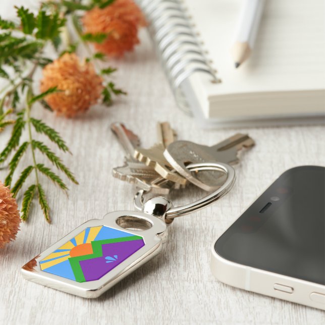 Patriotic keychain with Flag of Manitou Springs (Side)