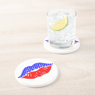 Patriotic Kiss Drink Coaster