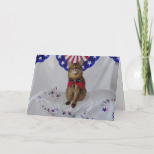 Patriotic Kitty for Fourth of July Card