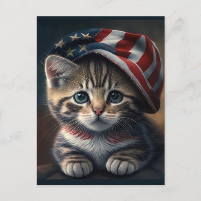 Patriotic Kitty!   Postcard (Front)