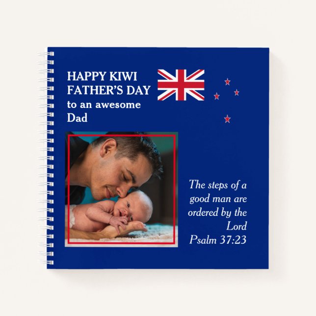 Patriotic Kiwi First Father's Day Notebook (Front)