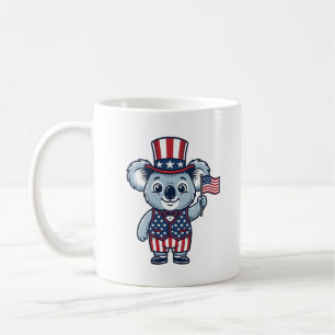 Patriotic Koala Vector Vintage Shirt Design_1 Coffee Mug