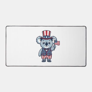 Patriotic Koala Vector Vintage Shirt Design_1 Desk Mat