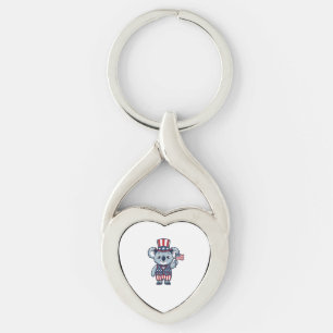 Patriotic Koala Vector Vintage Shirt Design_1 Key Ring