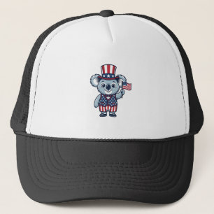 Patriotic Koala Vector Vintage Shirt Design_1 Trucker Hat