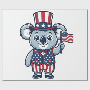 Patriotic Koala Vector Vintage Shirt Design_1 Wrapping Paper
