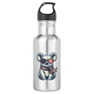 Patriotic Koala Vintage Engraving Shirt Design_1 532 Ml Water Bottle