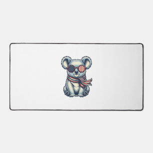 Patriotic Koala Vintage Engraving Shirt Design_1 Desk Mat