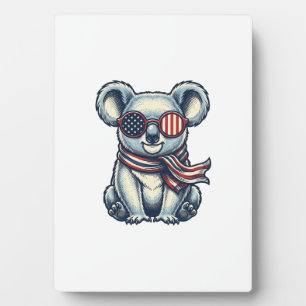 Patriotic Koala Vintage Engraving Shirt Design_1 Plaque