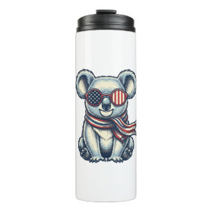 Patriotic Koala Vintage Engraving Shirt Design_1 Thermal Tumbler